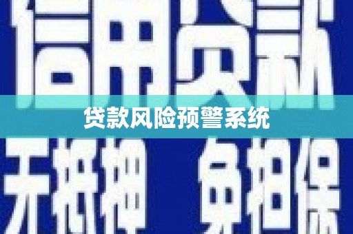 孟津贷款风险预警系统