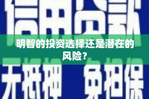 孟津明智的投资选择还是潜在的风险？