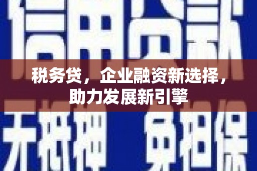 孟津税务贷，企业融资新选择，助力发展新引擎