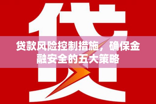 孟津贷款风险控制措施，确保金融安全的五大策略