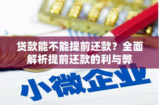 孟津贷款能不能提前还款？全面解析提前还款的利与弊