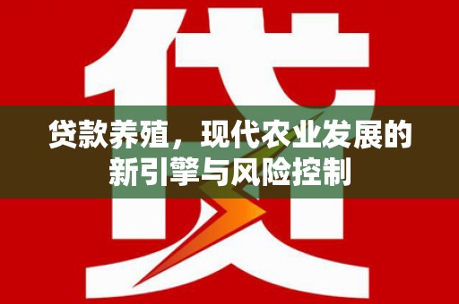 孟津贷款养殖，现代农业发展的新引擎与风险控制