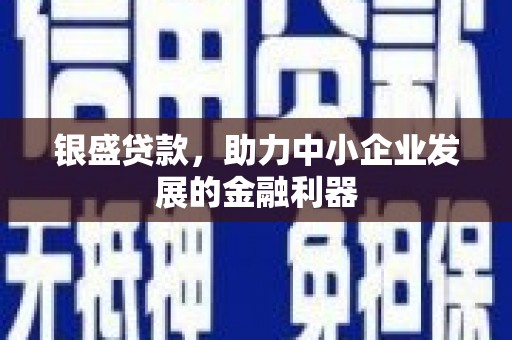 孟津银盛贷款，助力中小企业发展的金融利器