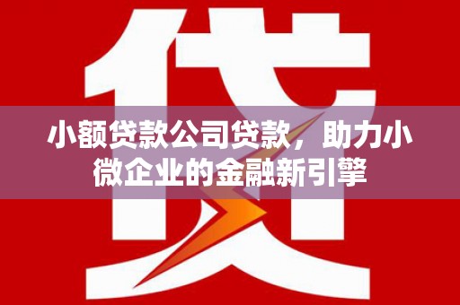孟津小额贷款公司贷款，助力小微企业的金融新引擎