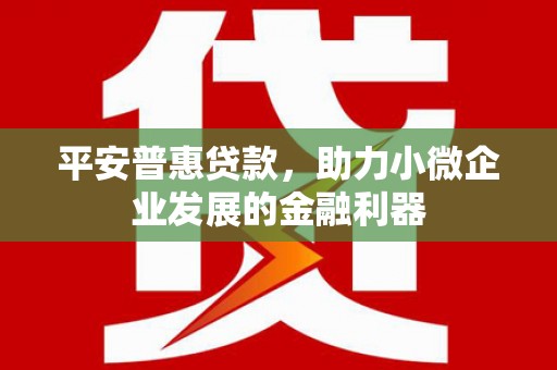 孟津平安普惠贷款，助力小微企业发展的金融利器