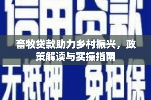 孟津畜牧贷款助力乡村振兴，政策解读与实操指南