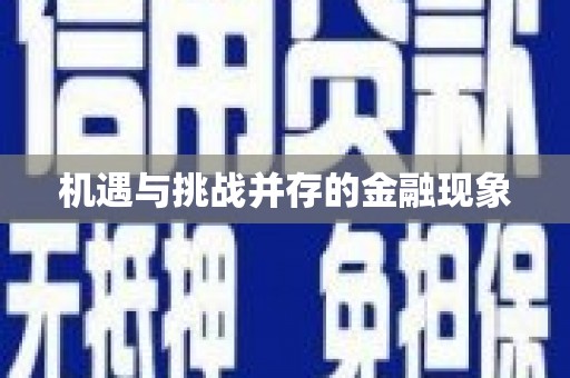 孟津机遇与挑战并存的金融现象